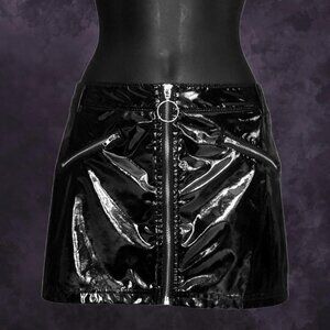 Low Rise PVC Mini Skirt